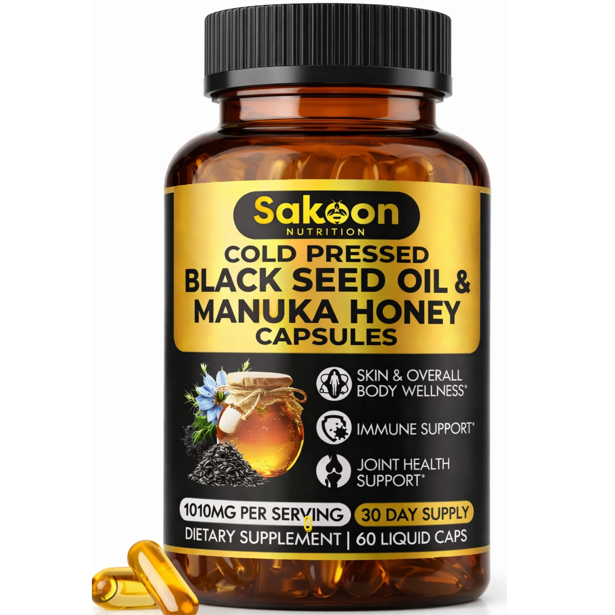 Responsible Black Seed Oil Manuka Honey Capsules Halal Immune Support Modern