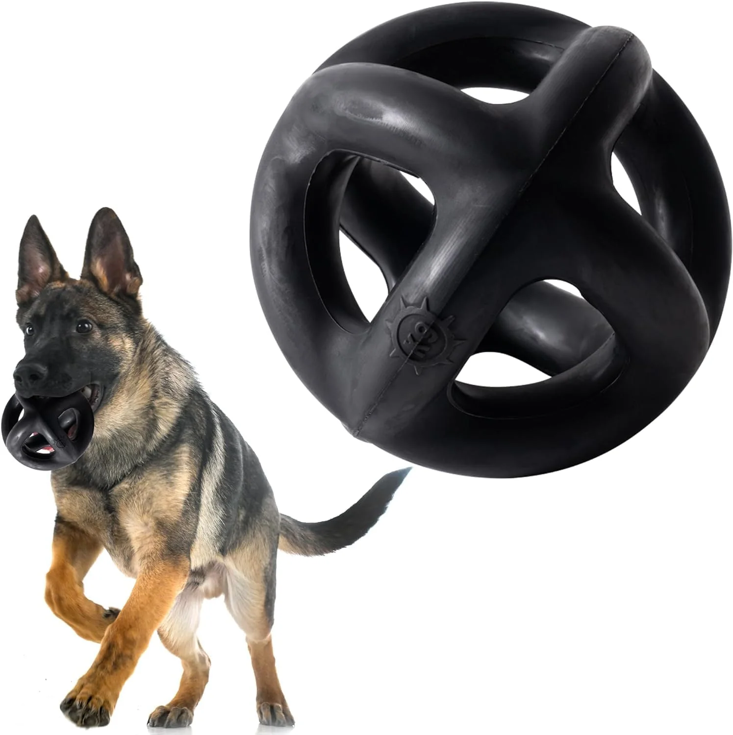 Flexible Monster K9 Indestructible Dog Ball – Lifetime Safe Natural Rubber 5.5 for Aggressive Chewers Long-Lasting
