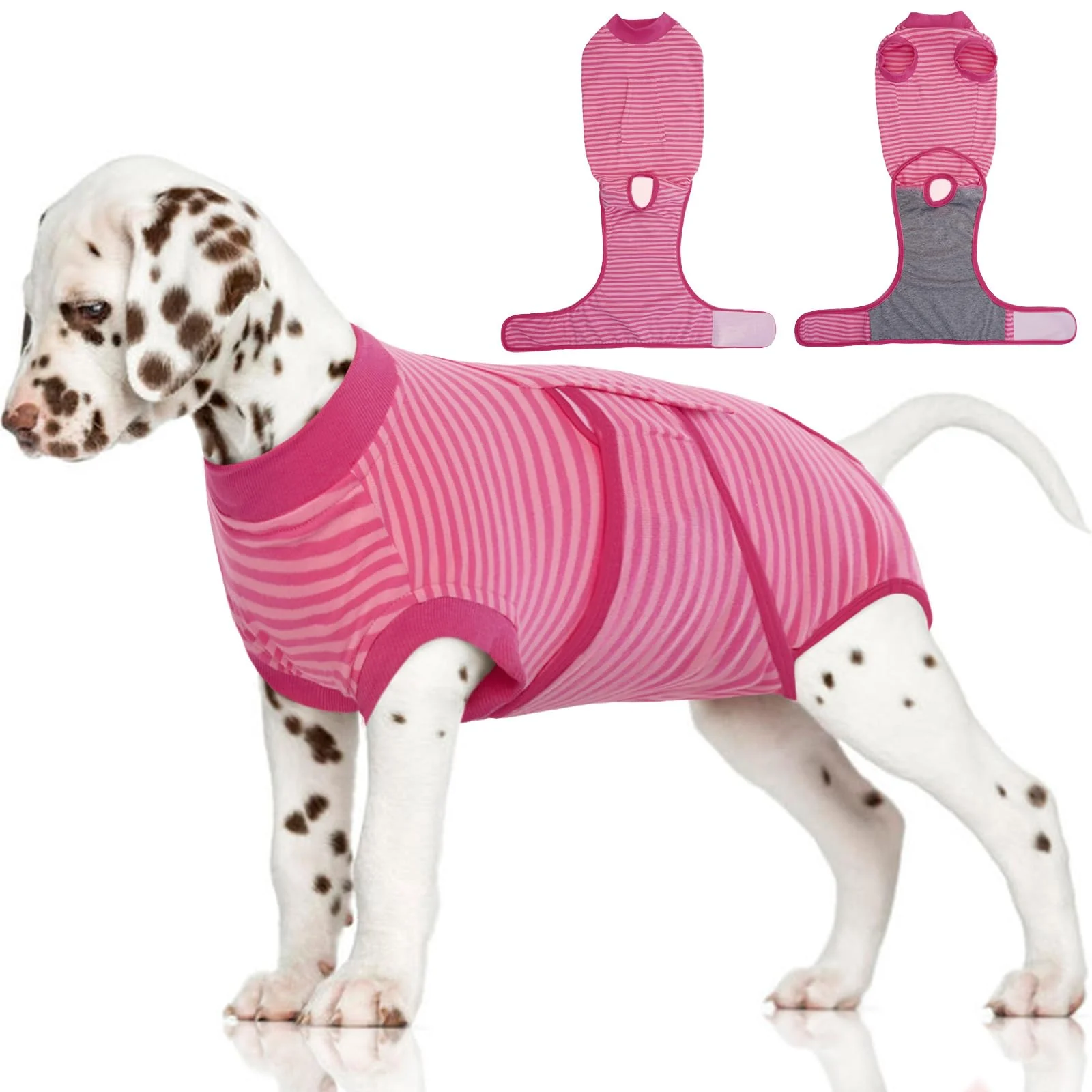 Prestigious FUAMEY Recovery Suit for Dogs Post-Surgery – Rose Stripes XS-XXL Smooth