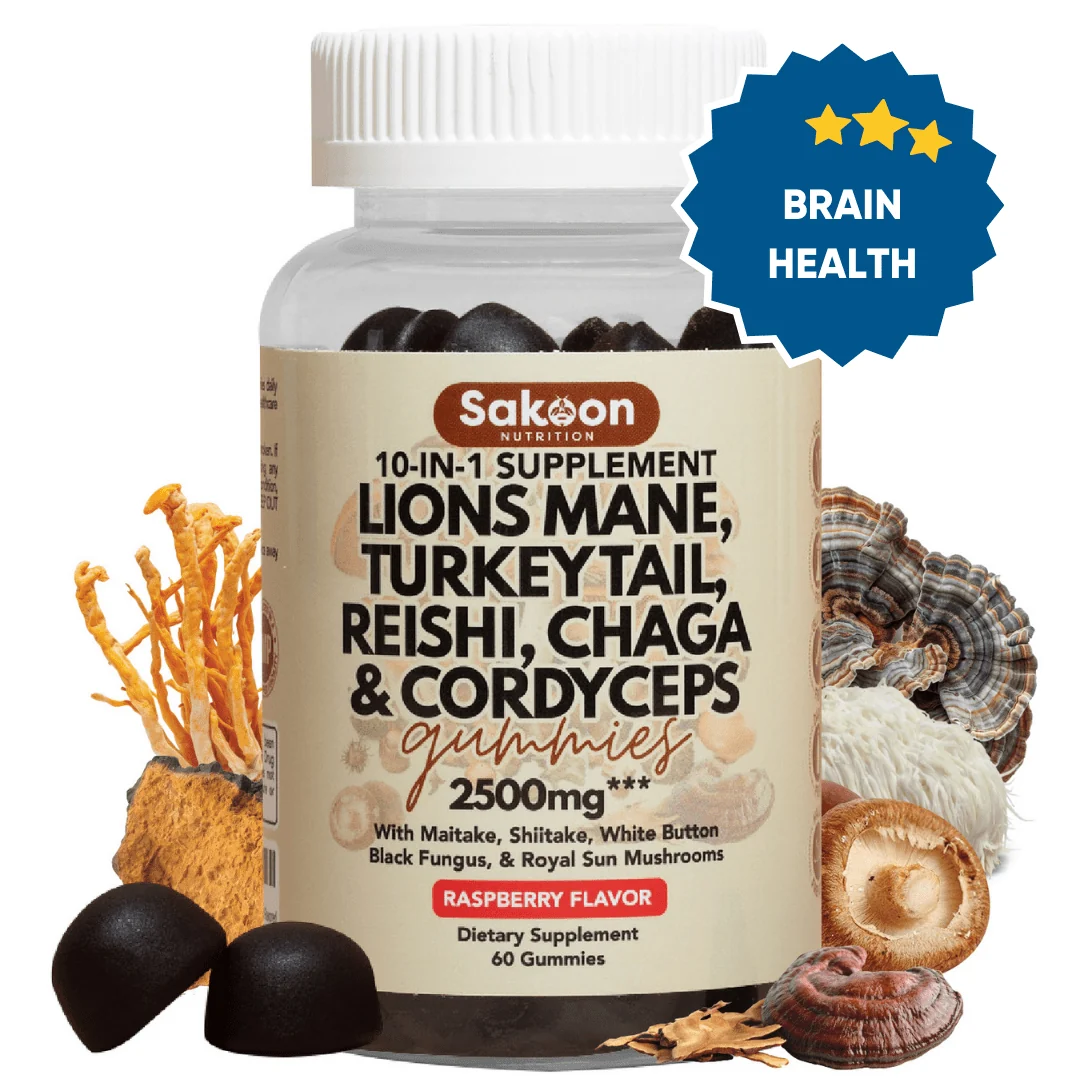 First-Class 10-in-1 Lions Mane Mushroom Complex Gummies Long-Lasting