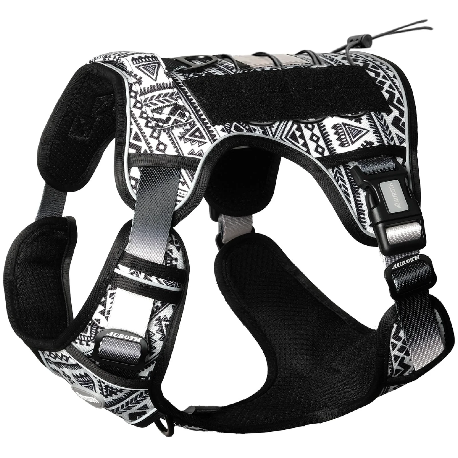 Environmentally Friendly AUROTH Tactical Dog Harness for Large Dogs – No Pull Adjustable Reflective Vest Functional