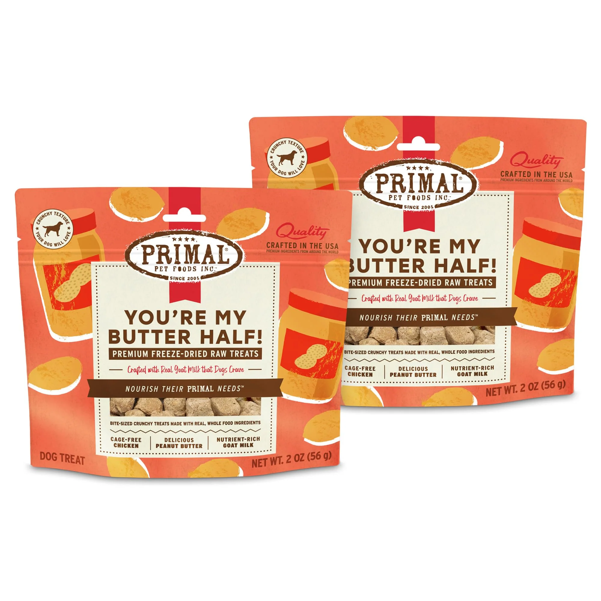 Superior Primal ze Dried Dog Treats – You’re My Butter Half Chicken Goat Milk Grain- Training Treats 2 oz 2-pack Sophisticated