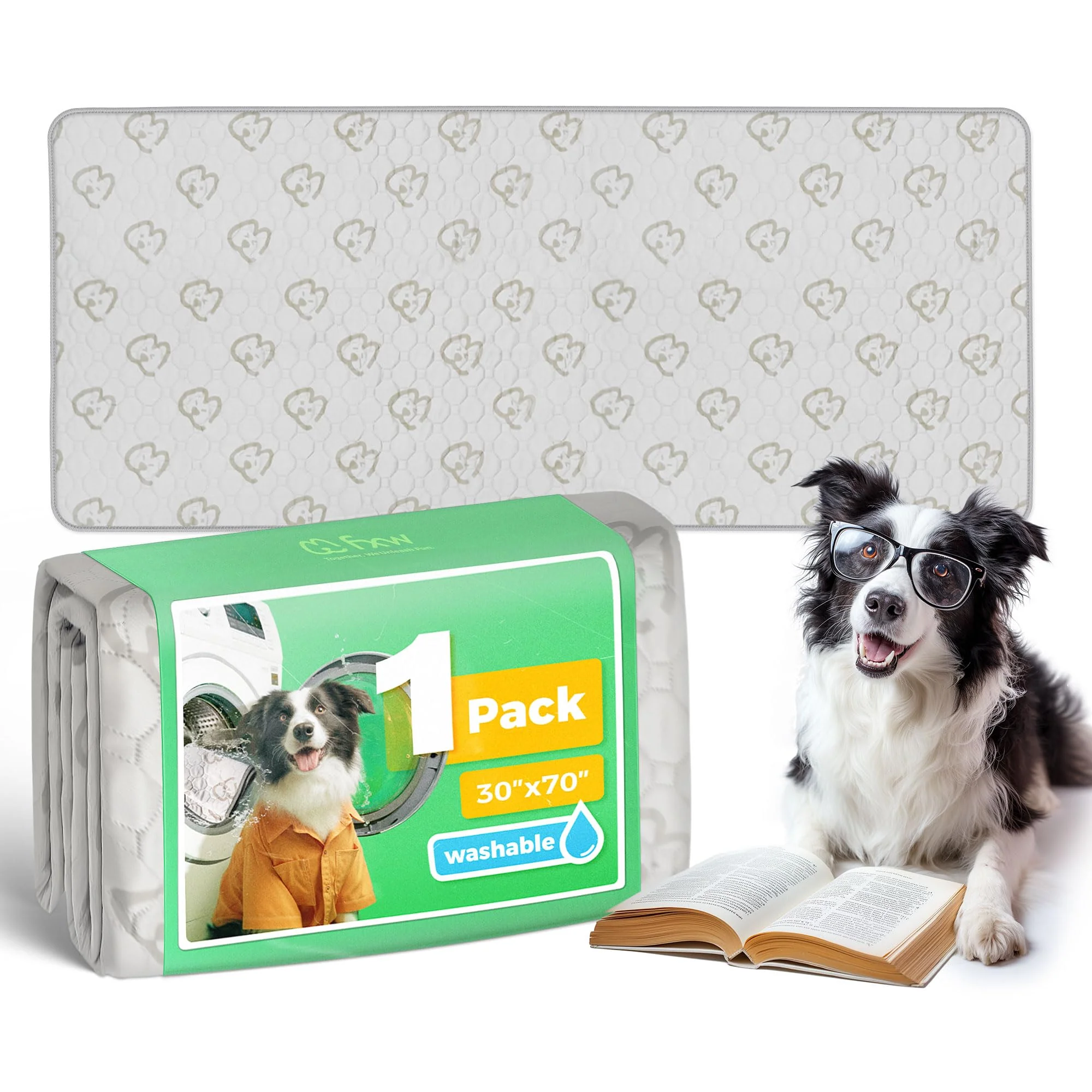 Traditional FXW Washable Pee Pads for Dogs – Leak-Proof Non-Slip 30 x 75 in Khaki 1 Pack Certified