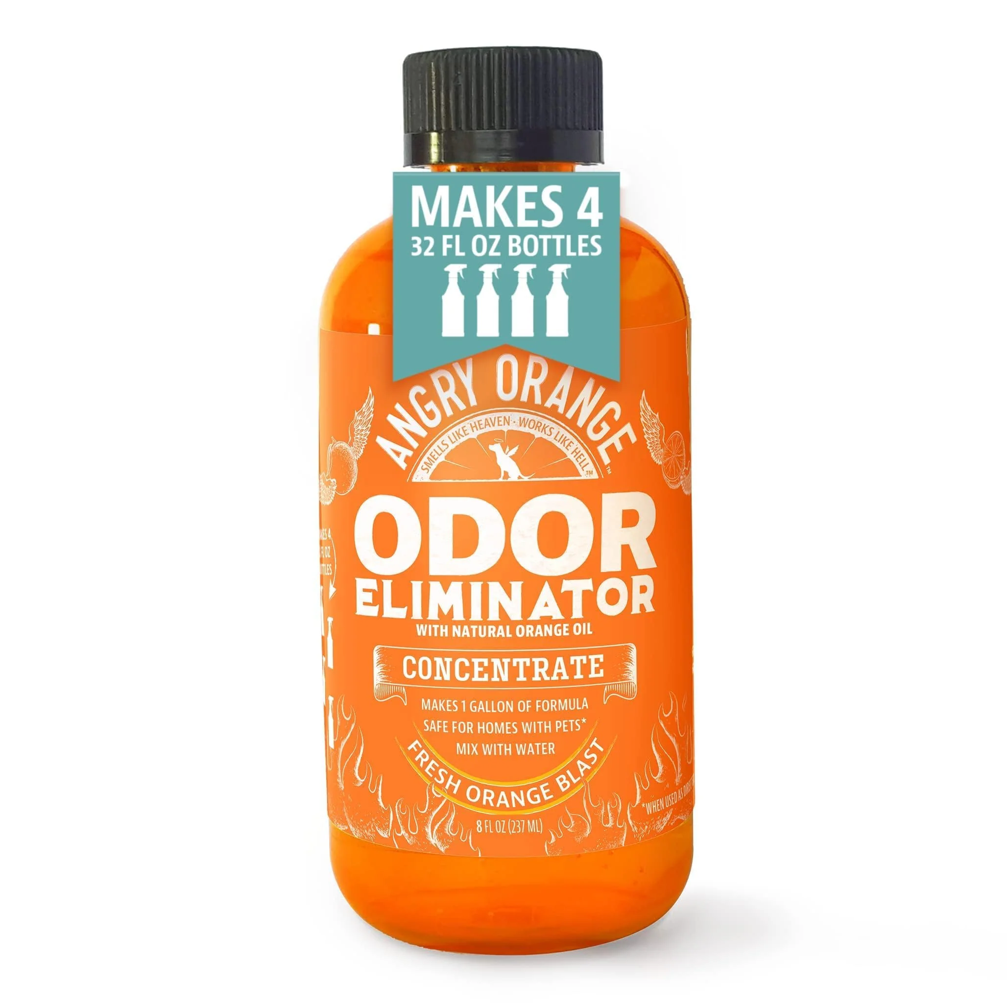 Consistent Angry Orange Pet Odor Eliminator – 8oz Citrus Odor Remover for Carpet Upholstery Tile More Makes 128oz Premium