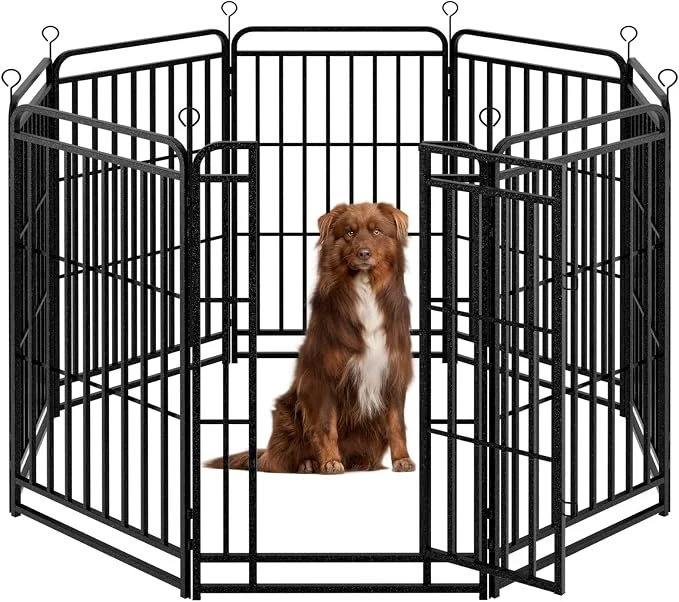 Organic Heavy Duty Dog Playpen 8 Steel Panels 47 Height Square Steel Pipe Smooth