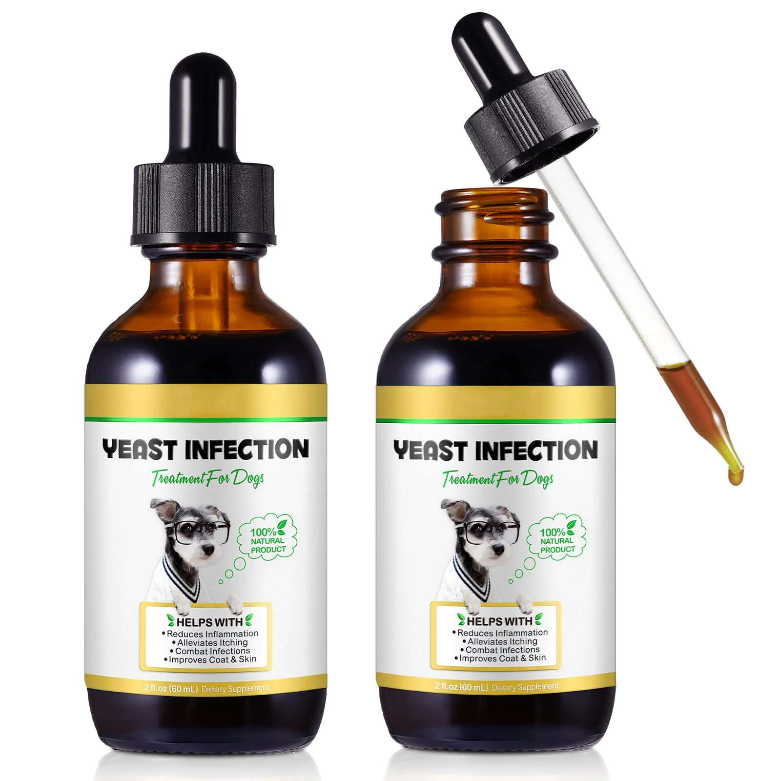 Crafted FANGCUN 2Pack Yeast Infection Treatment for Dogs – Natural Support Drops for Itch Relief Ear Skin Health Stylish