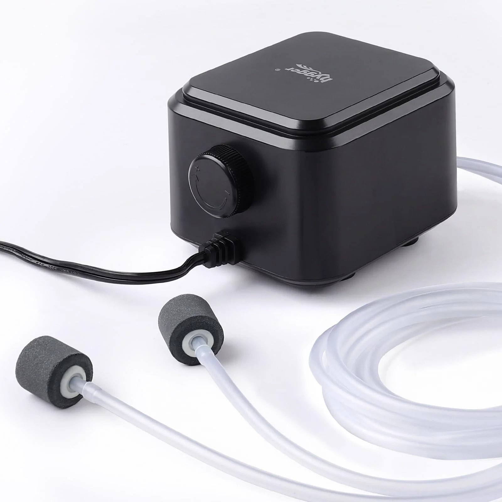 Eco-Friendly Hygger Quietest Aquarium Air Pump — Adjustable Dual-Outlets Ultra Silent Aerator 3.5W Up to 120 Gallons Classic