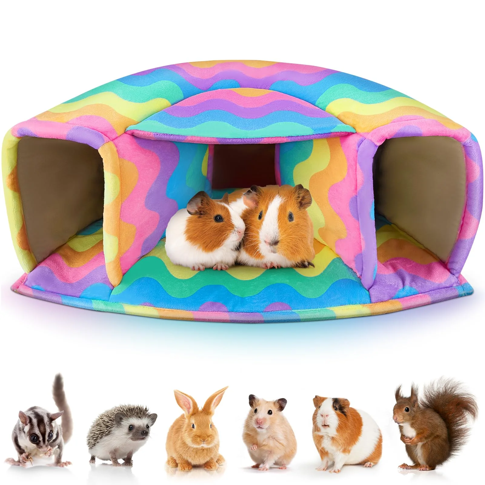 Top-Quality Unicorn Catcher Guinea Pig Hideout – Large Cozy Bed Washable Tunnel for Small Pets Hamster Chinchilla Bunny Official