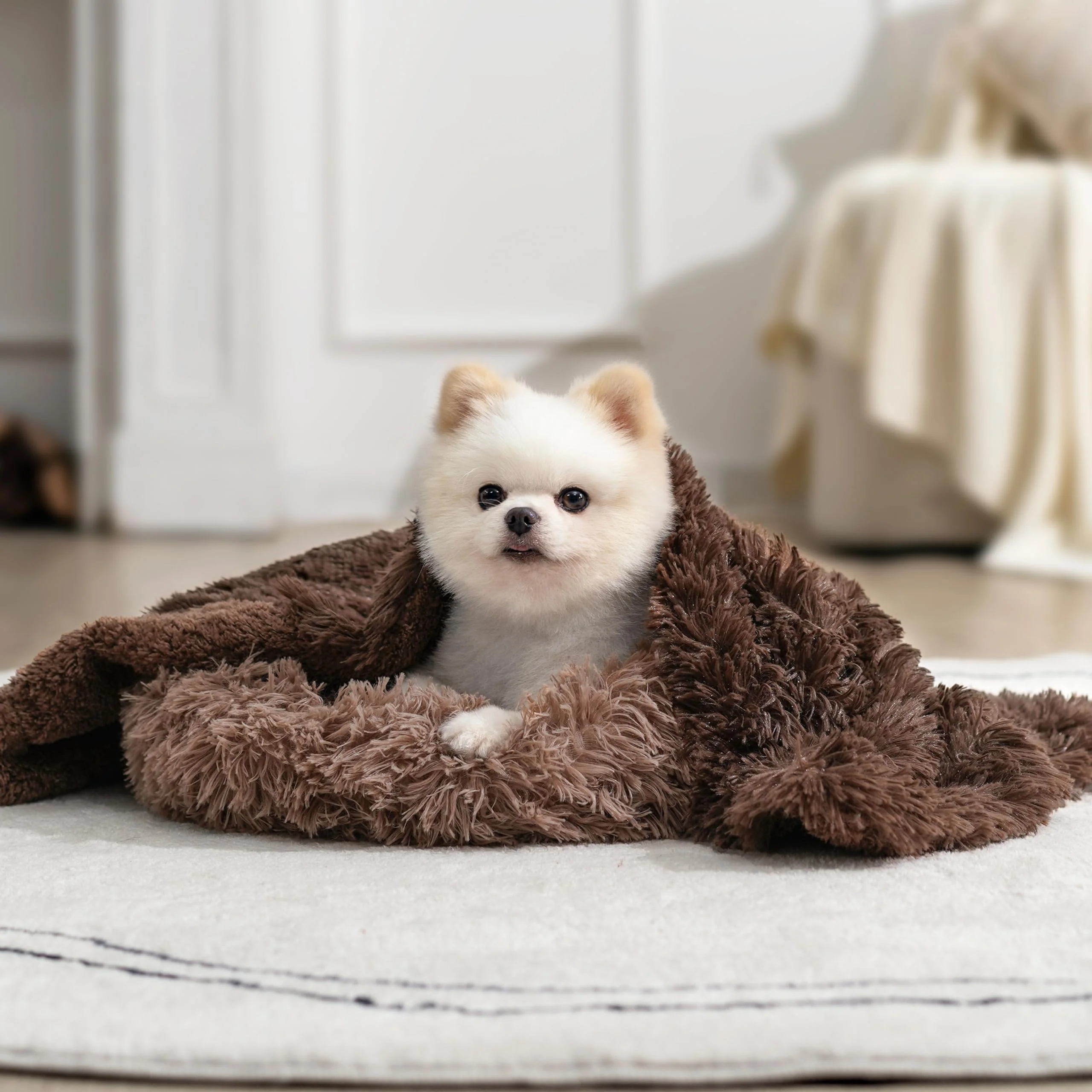 Genuine gogobunny Waterproof Dog Blanket 25×35 in – Reversible Faux Fur Washable Chocolate Dependable