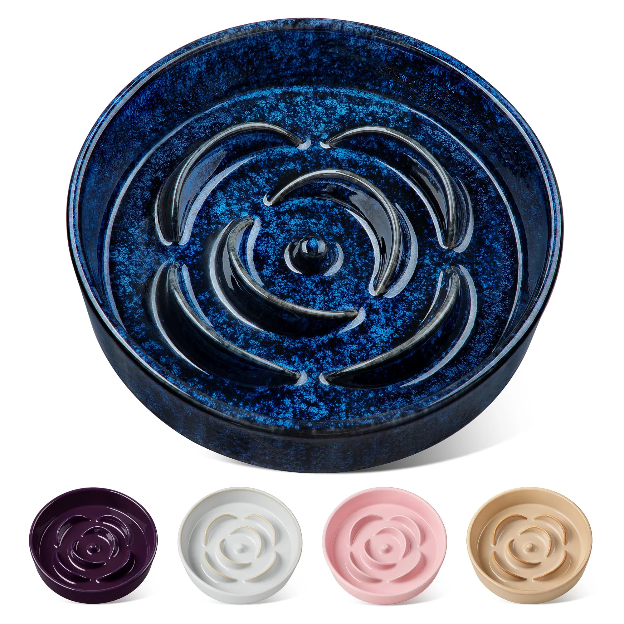 Reliable vancasso Slow Feeder Dog Bowl Ceramic 1.5 Cup Maze Bowl for Medium Breeds – Blue World-Class