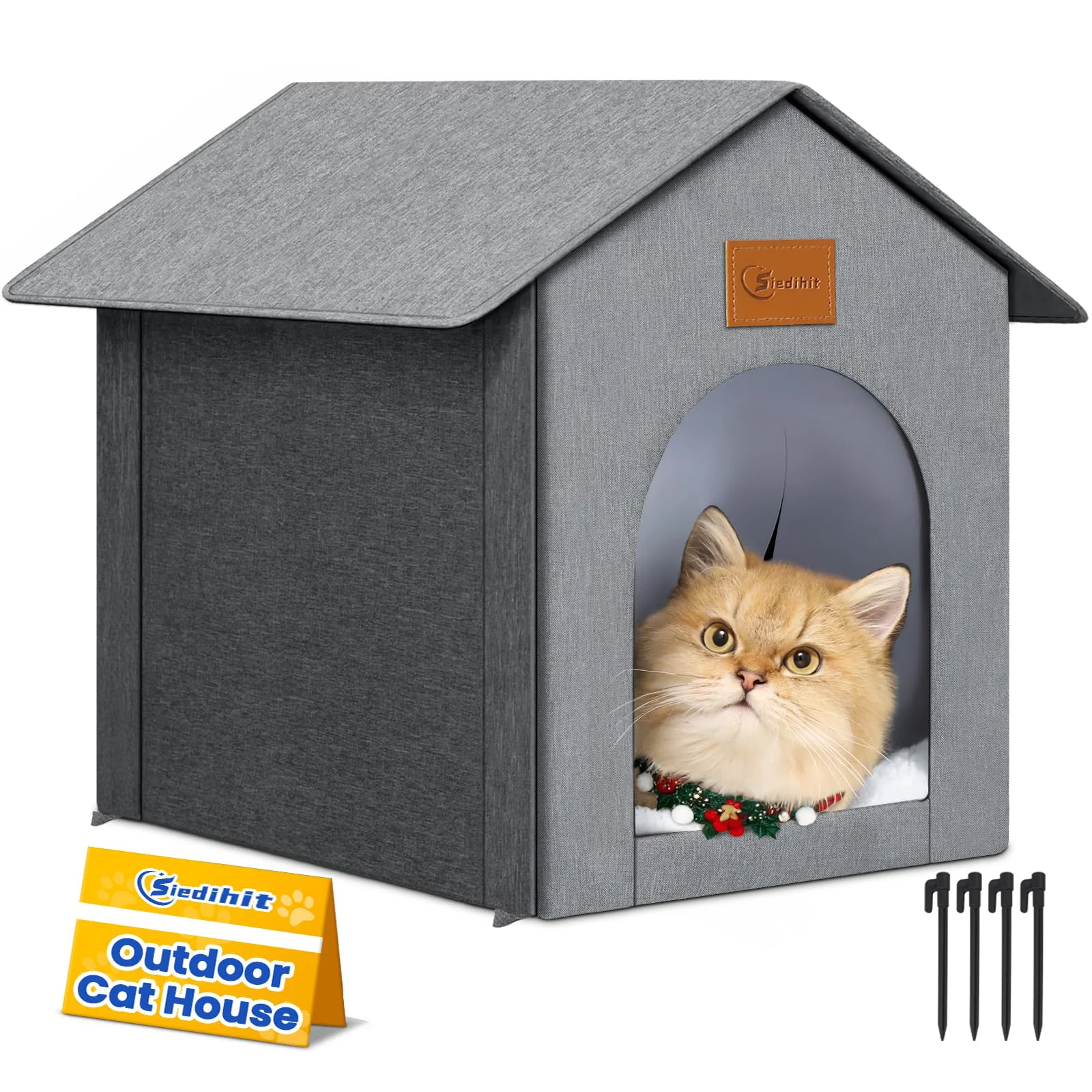 Original Siedihit Outdoor Cat House – Insulated Weatherproof Shelter for All Seasons Healthy