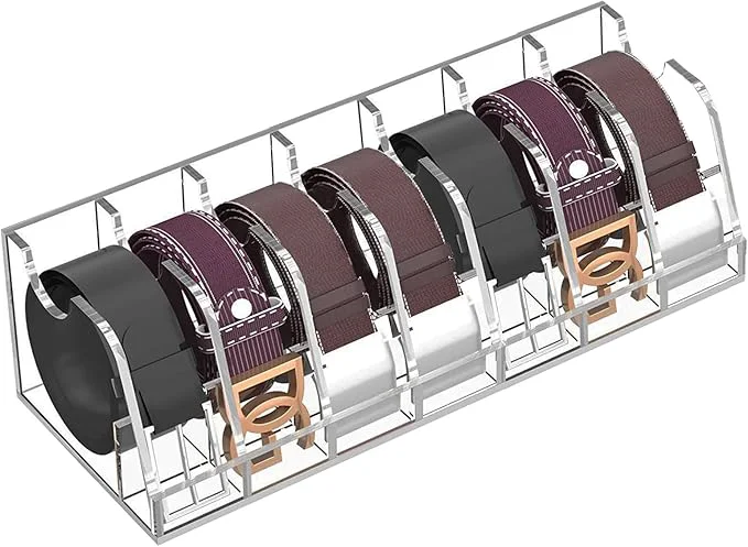 Advanced Acrylic Belt Organizer 7 compartment，acrylic belt organizer for closet belt checkroom and present for friendsAbout ThisOverview Efficient