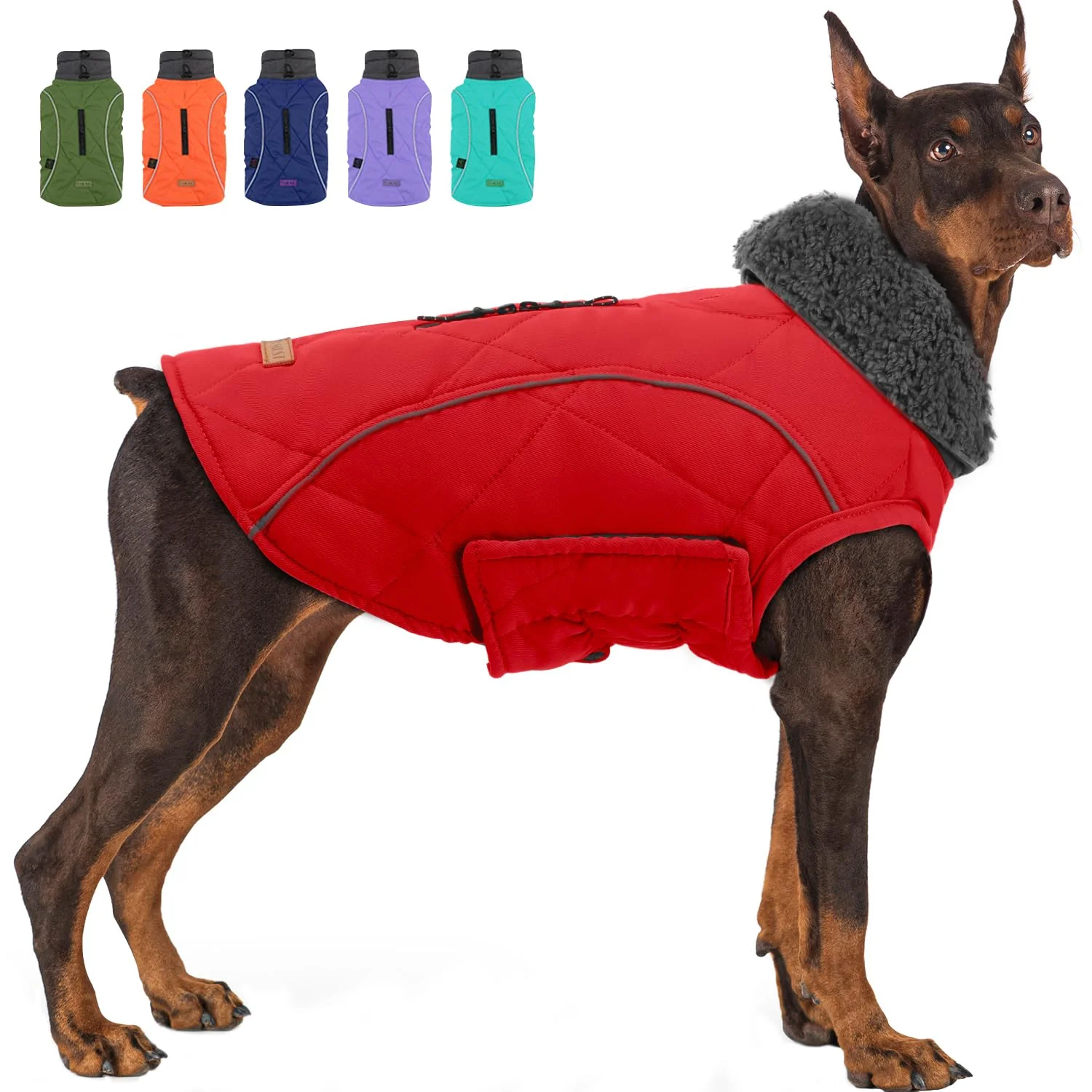 Stylish EMUST Winter Coat for Dogs – Windproof Extra Warm Jacket XXL Solid