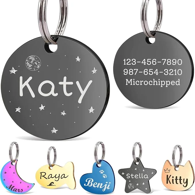 Casual Anavia Small Size Dog Cat ID Tags Small XS Personalized Color Plated Stainless Next-Generation