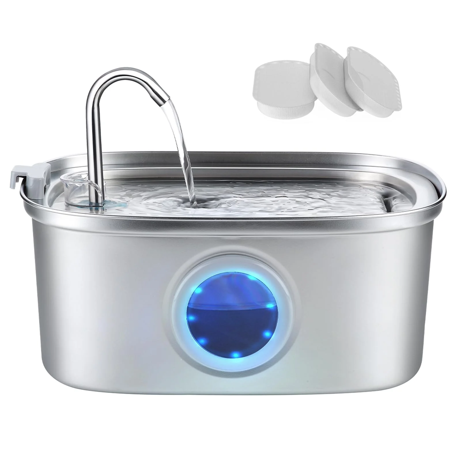 Relaxed Vekonn Cat Water Fountain Stainless Steel – 108oz Quiet Pump 3 Filters Convenient