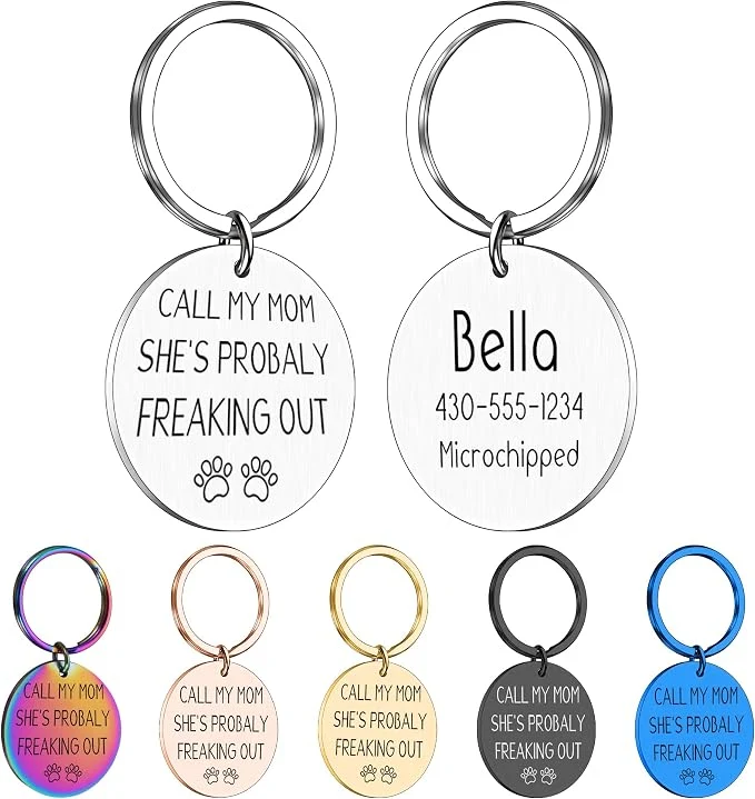 Classic Funny Personalized Dog Tag Customized Dog Collar Reusable