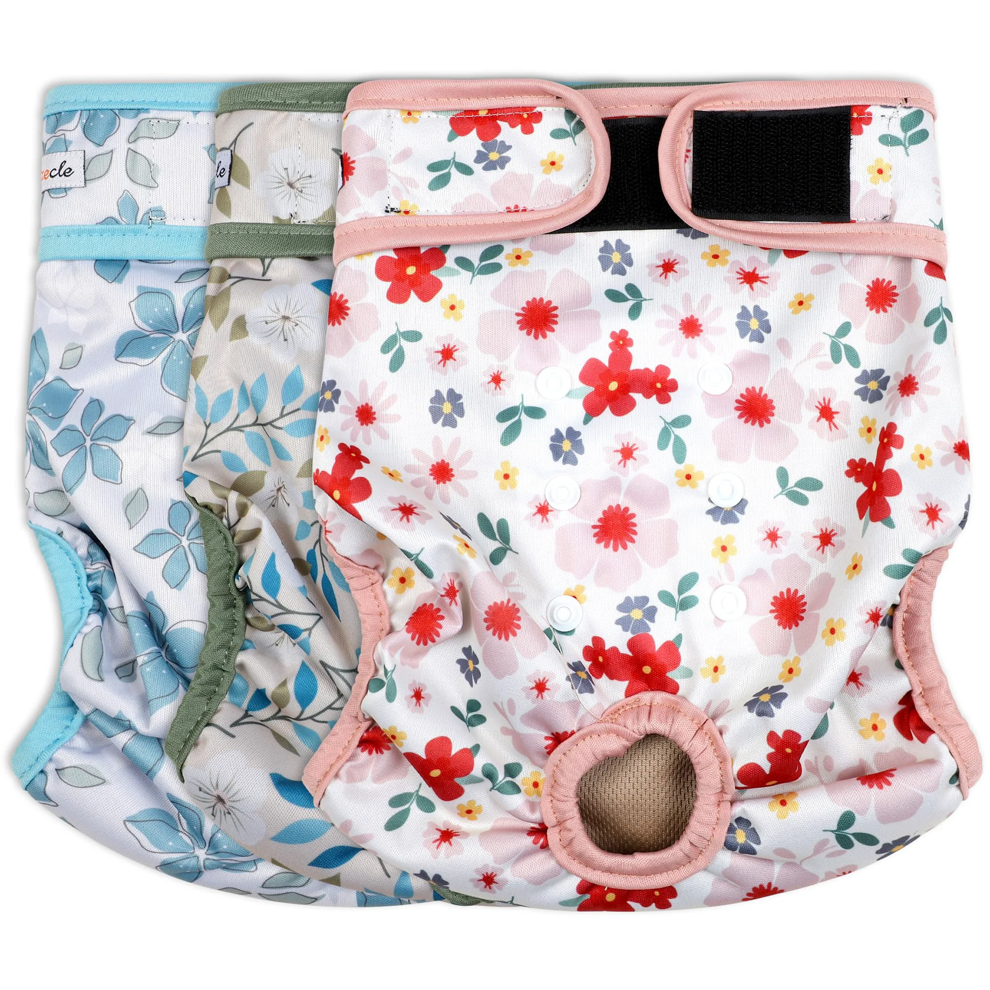 Fine Grecle Washable Female Dog Diapers 3 Pack – Leak- Adjustable XL Reusable Diapers for Dogs Smooth