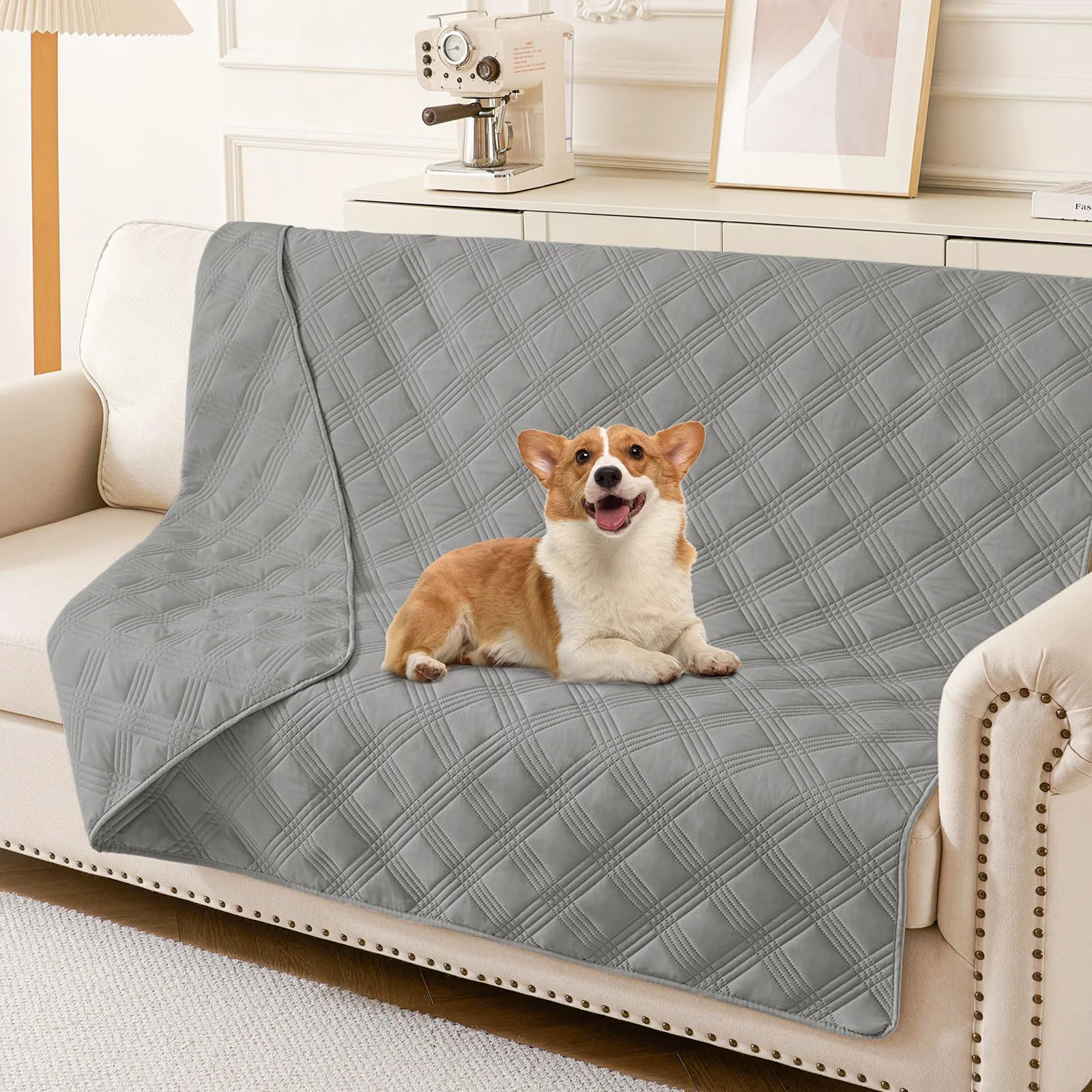 Safe hyha Waterproof Dog Blanket – Reversible Sofa Cover 52×82 Grey Genuine