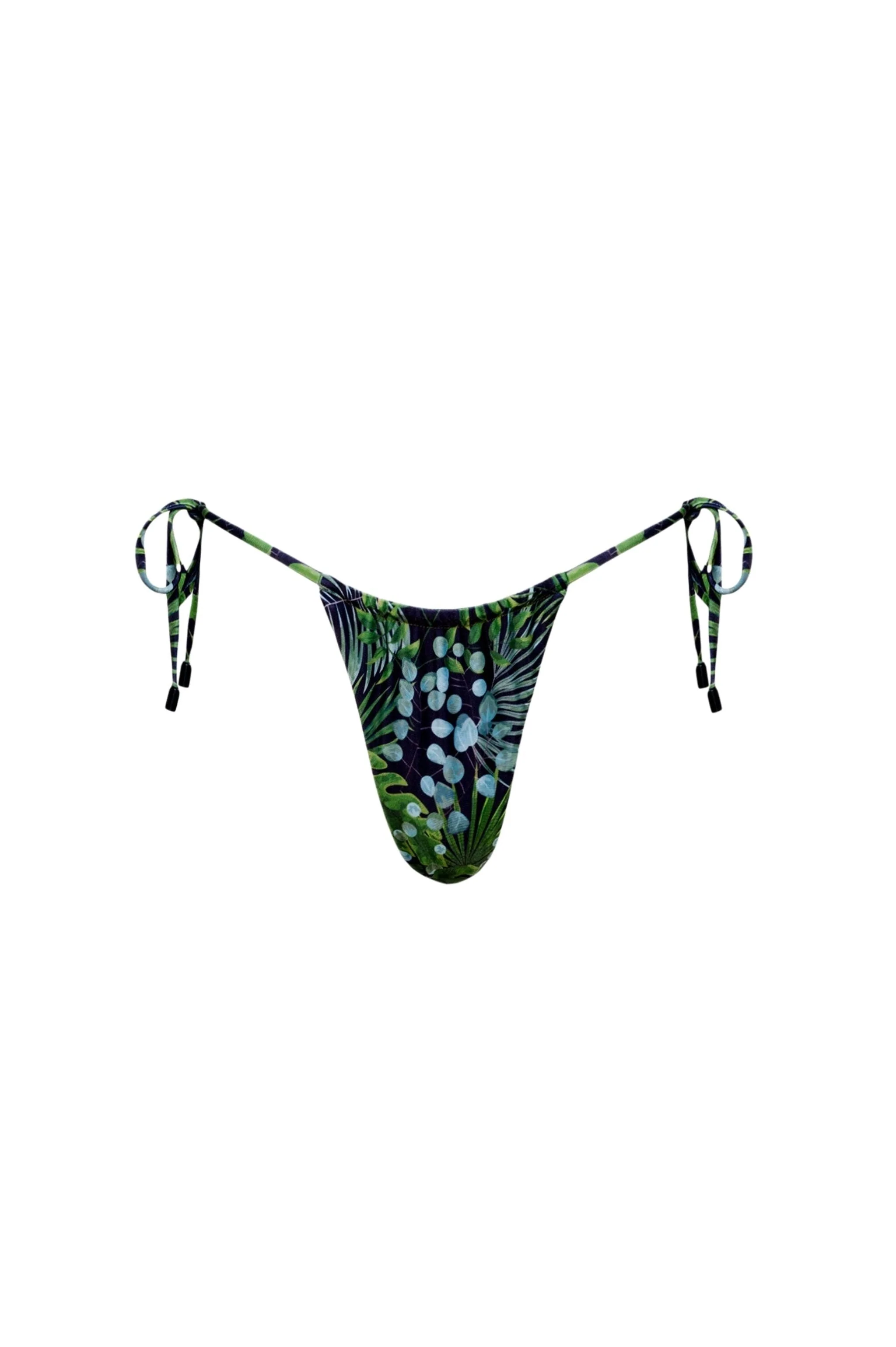 Flexible Waikiki Side Tie Bikini Bottom – Green Palm Carefully Designed