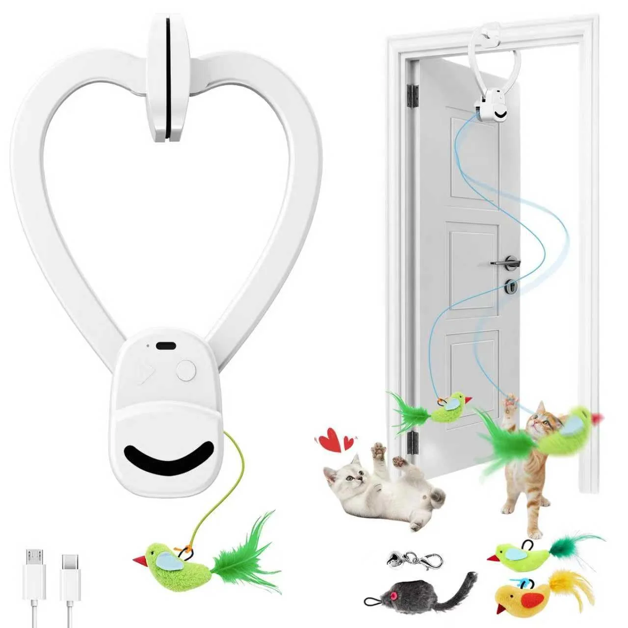 Optimized CATPICK Interactive Doorway Cat Toy Set – Flying Bird Mouse Enrichment for Indoor Cats Responsible