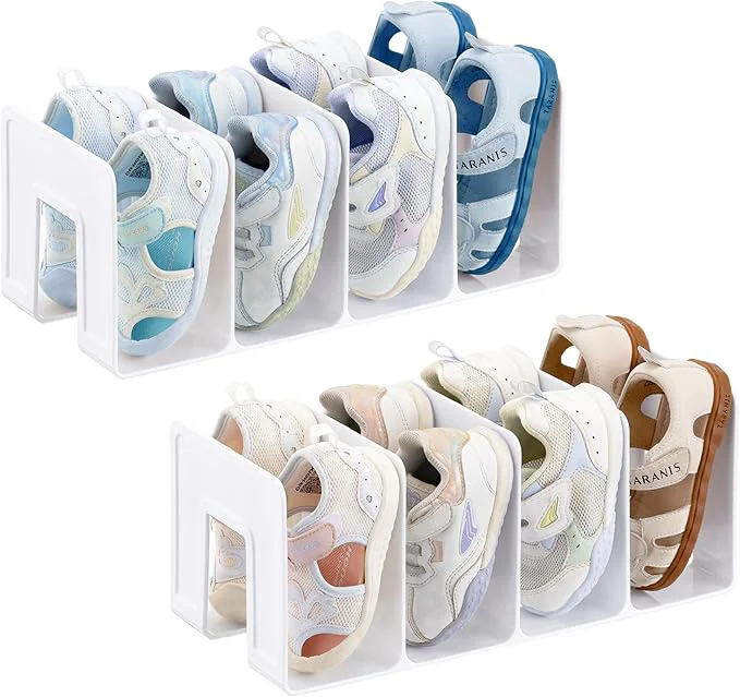 Proven HBlife White Acrylic Kids Shoe Rack for Closet Organizers and Storage Small Shoe Rack 4 Sections Toddler Baby Shoe Storage Organizer Stackable Shoe Shelf Desk File Sorter Book Purse Organizer 2 Pack About ThisOverview Exceptional