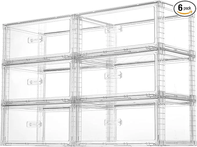 Dependable Vtopmart 6 Pack Large Clear Stackable Storage Drawers 27QT Easily Assemble Plastic Closet Storage Bins Dust-Proof UnderBed Organizer for Clothing Sweater OrganizationAbout ThisOverview Official
