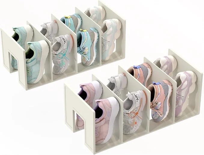 Unique Kids Shoe Rack – 2 Pack Shoe Organizer for Toddlers Children Space-Saving Nursery Shoe Storage Shelf Small Baby Shoes Display Rack for Closet Entryway for Desk File Book Organizer White About ThisOverview Authentic