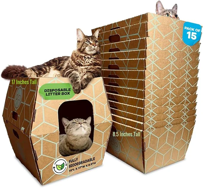Practical Tallest Disposable Cat Litter Box 15 Trays 2 Trays Litter Box Low Entry Sophisticated