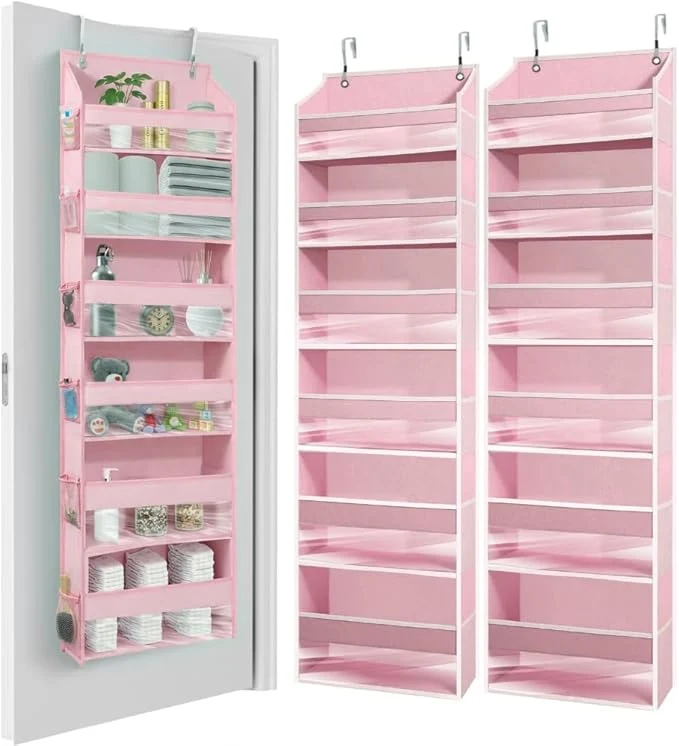 Outstanding HOMELUX THEORY UPGRADED 6 Tiers Over The Door Organizer Hanging – 100D EXTRA THICK 50lbs HUGE CAPACITY 12 Side Mesh Pockets Over The Door Shoe Organizer Hanging Closet Organizer Baby Pink 2pc About ThisOverview Crafted