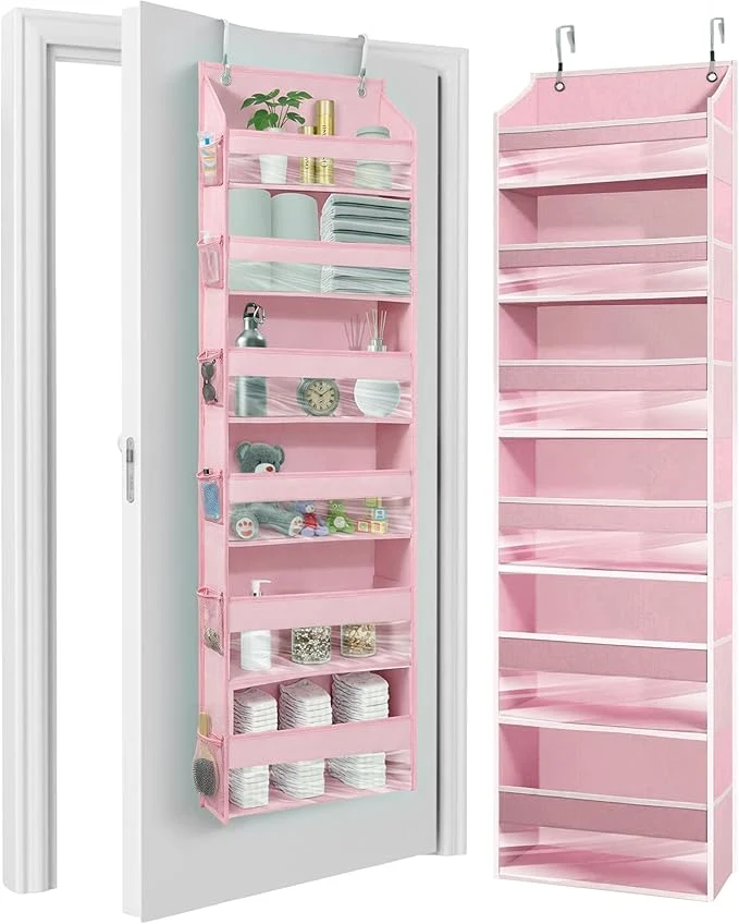 Traditional HOMELUX THEORY UPGRADED 6 Tiers Over The Door Organizer Hanging – 100D EXTRA THICK 50lbs HUGE CAPACITY 12 Side Mesh Pockets Over The Door Shoe Organizer Hanging Closet Organizer Baby Pink 1pc About ThisOverview Proven