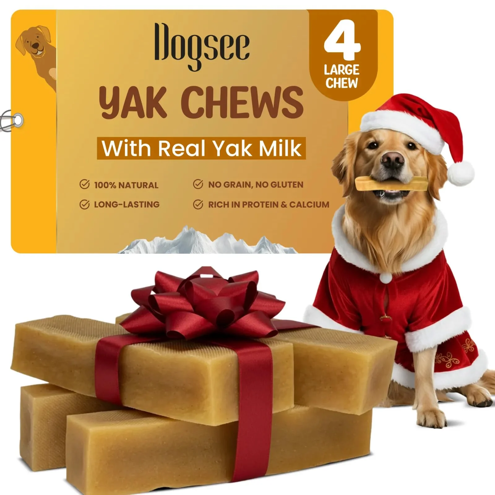 Expertly Made Dogsee Yak Cheese Himalayan Dog Chews 1lb Long-Lasting Large-Breed Treats Reliable