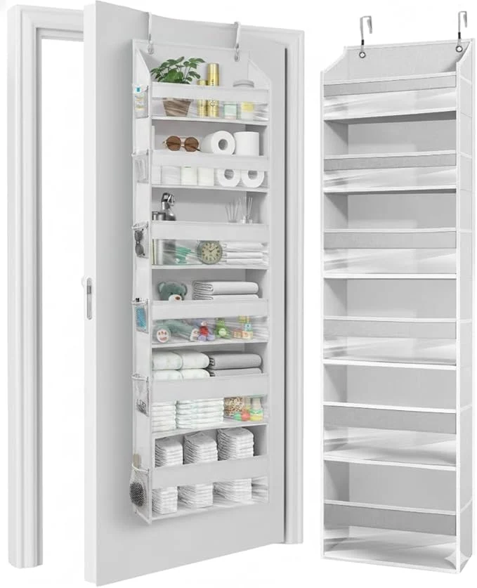 Modern HOMELUX THEORY UPGRADED 6 Tiers Over The Door Organizer Hanging – 100D EXTRA THICK 50lbs HUGE CAPACITY 12 Side Mesh Pockets Over The Door Shoe Organizer Hanging Closet Organizer Light Gray 1pc About ThisOverview Optimized