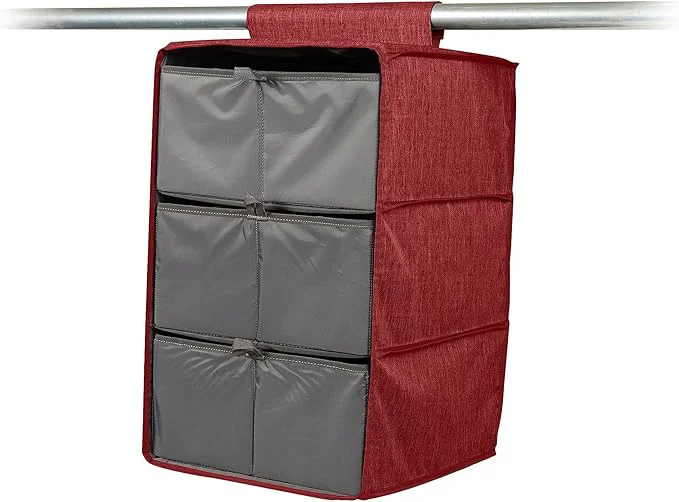 Prestigious Covermates Keepsakes Hanging Closet Organizer Set – Heavy Duty Material Sturdy Interior Shelves Includes Trays with Dividers – Closet Storage Red HeatherAbout ThisOverview Selected