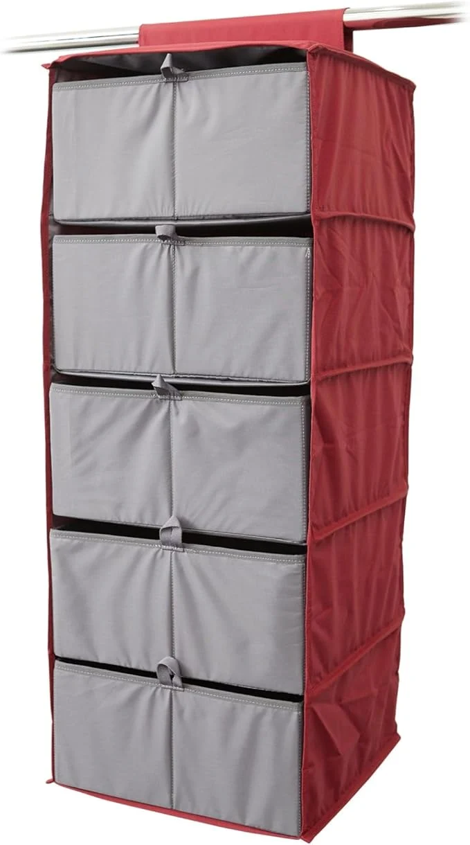 Clean Covermates Keepsakes Hanging Closet Organizer Set – Heavy Duty Material Sturdy Interior Shelves Includes Trays with Dividers – Closet Storage Scarlett RedAbout ThisOverview Carefully Designed