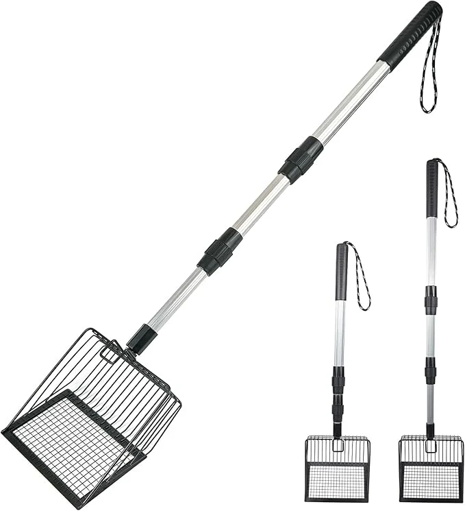 First-Class Cat Litter Scoop with Extendable Long Handle 22.2 -42.5 No Bending Back Metal Exceptional