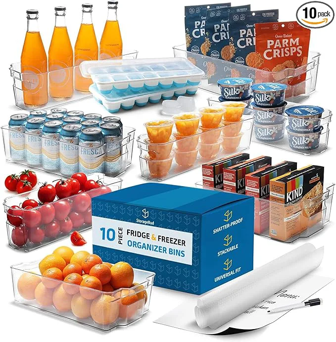 Next-Generation STORAGEBUD Fridge Organizer – 10 Pieces refrigerator organizer bins – Pantry Organization and Storage for Fridge Refrigerator- BPA zer Organizer BinsAbout ThisOverview Fashionable