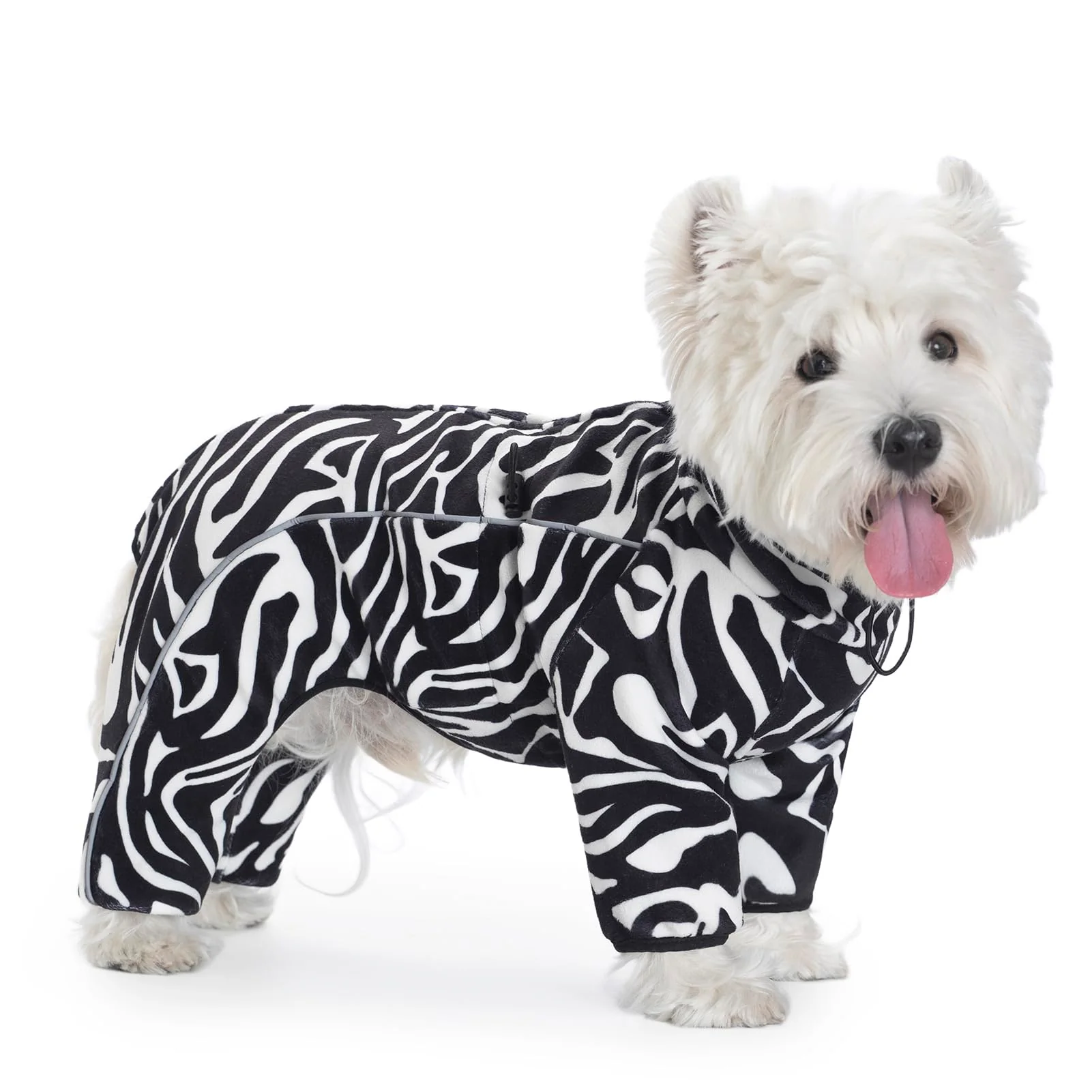 Responsible Miaododo Fleece Dog Coat for Small Medium Dogs – Zebra Striped Full-Body Pajamas User-Friendly