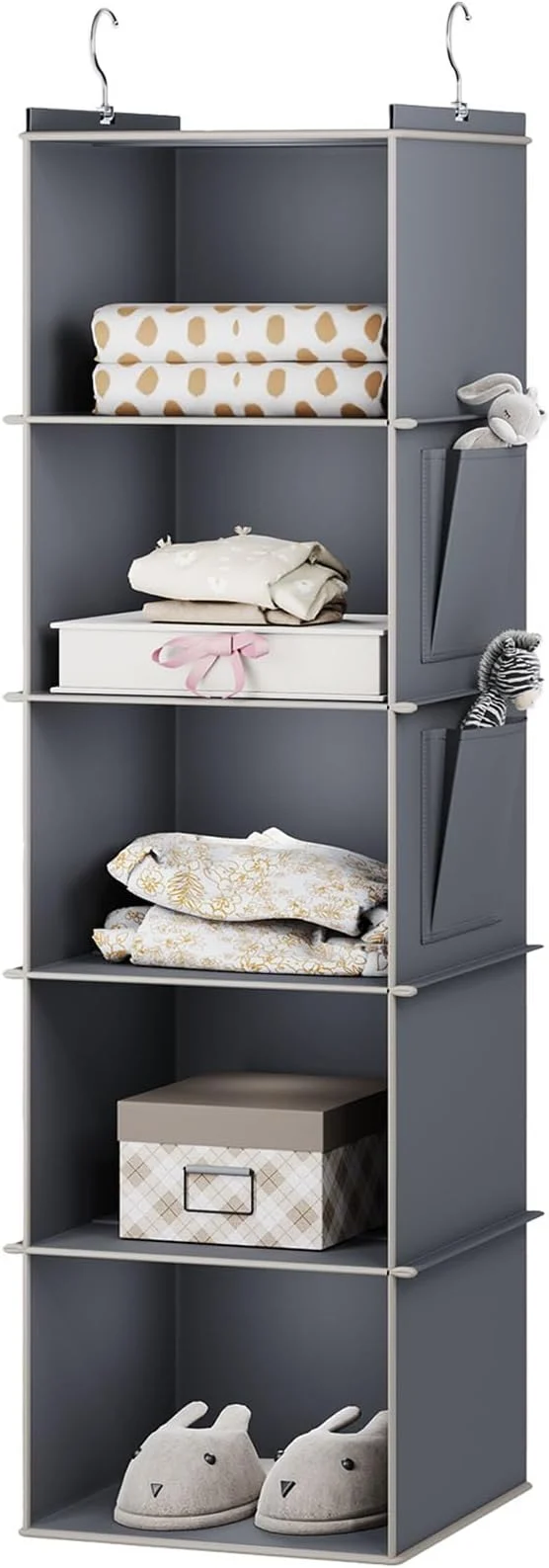 Fast YOUDENOVA Hanging Closet Organizer 5-Shelf Closet Hanging Storage Shelves GreyAbout ThisOverview Specialty