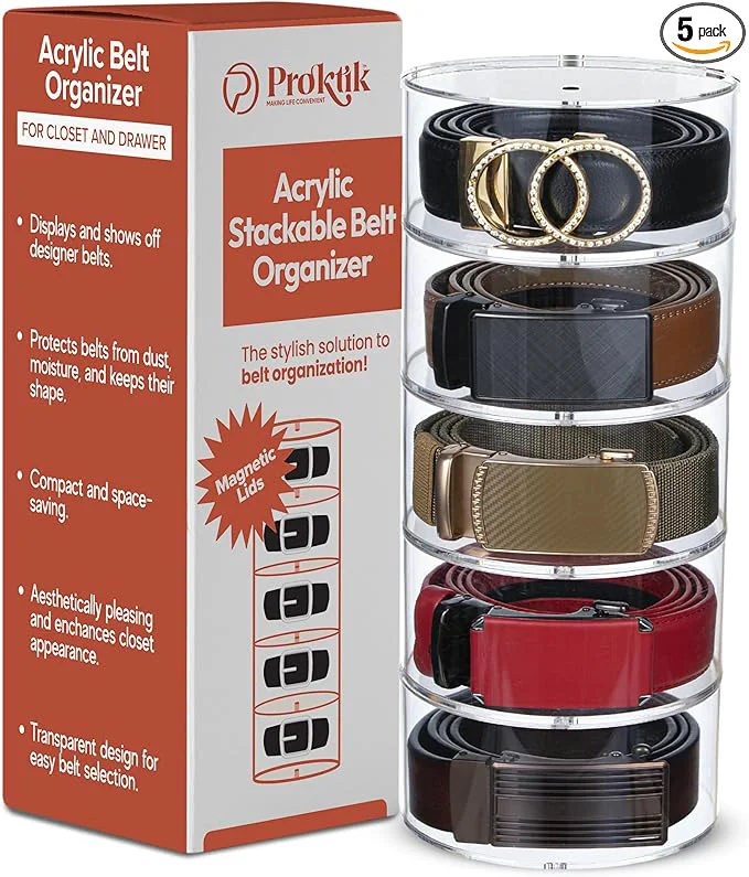 Official Acrylic Belt Organizer 5 Layer Belt Holder for Closet or Drawer Display for Men s and Women s Belts Jewelry and WatchesAbout ThisOverview Certified