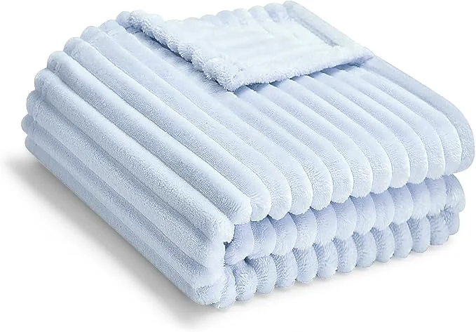 High-End Soft Fleece Baby Blanket Ultra Cozy Blue Baby Blankets Comfortable