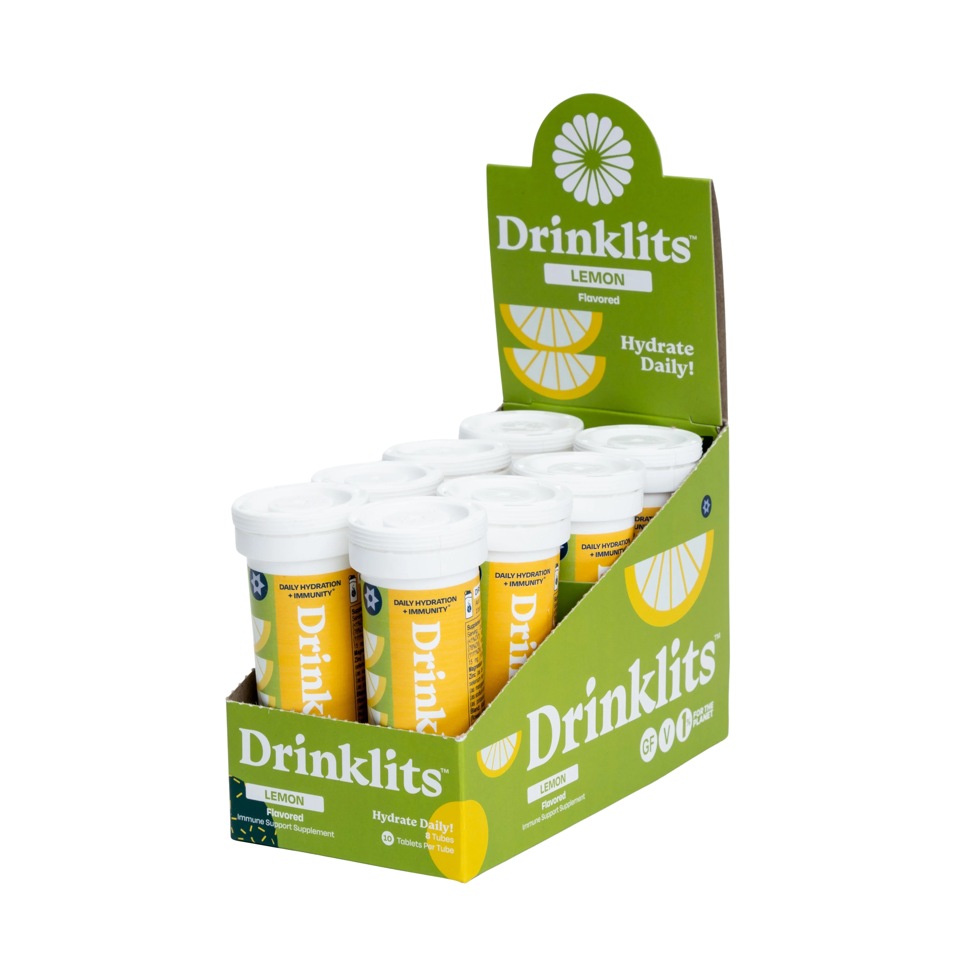 Organic LEMON Immunity Tablets for Daily Immune Support 8 Tubes 80 Servings Carefully Designed
