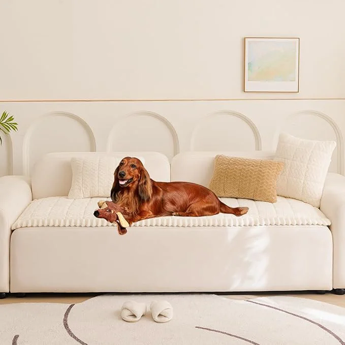 Verified Sofa Cover Fuzzy Couch Cover for Pet Couch Covers for Dogs Washable Non-Slip Detailed