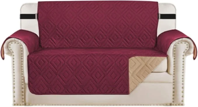 Secure H.VERSAILTEX Reversible Loveseat Cover Furniture Protector Anti-Slip Water Solid