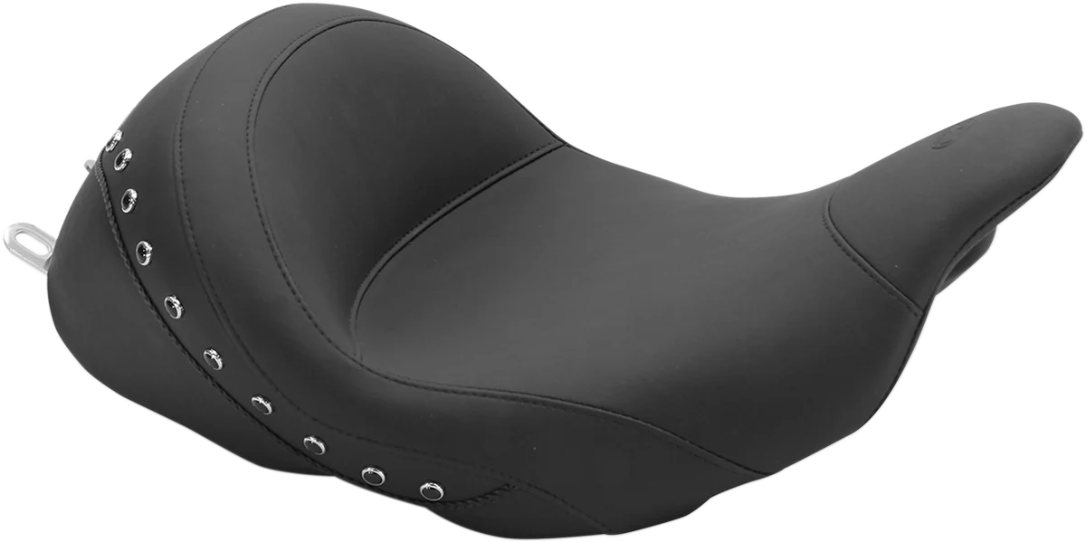 Convenient MUSTANG Lowdown Seat with Driver Backrest – Black Studded 76082 Consistent