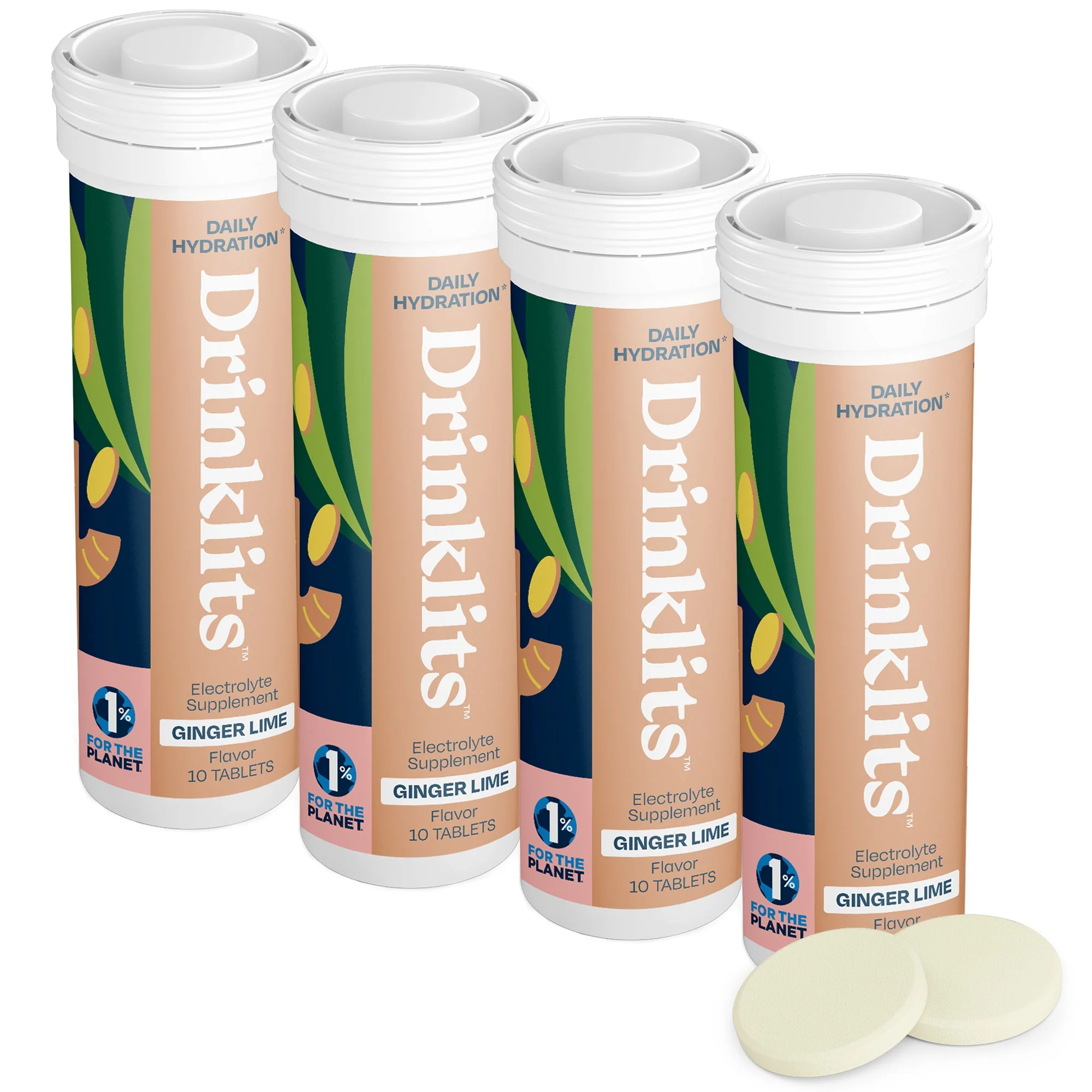 Sustainable Drinklits Ginger-Lime Hydration Tablets – 4 Tubes 40 Servings Fashionable