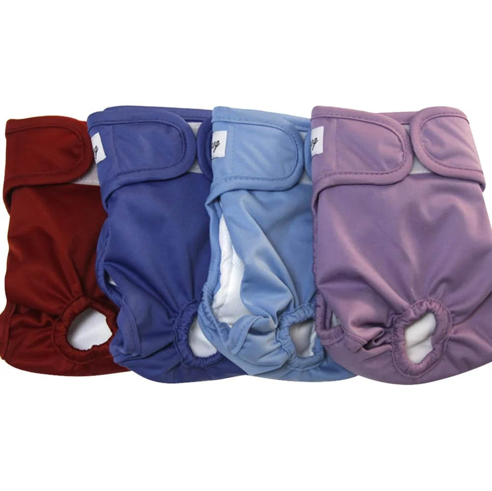 Exclusive JoyDaog Female Dog Diapers for Medium Dogs – 4 Pack Reusable Washable Contemporary
