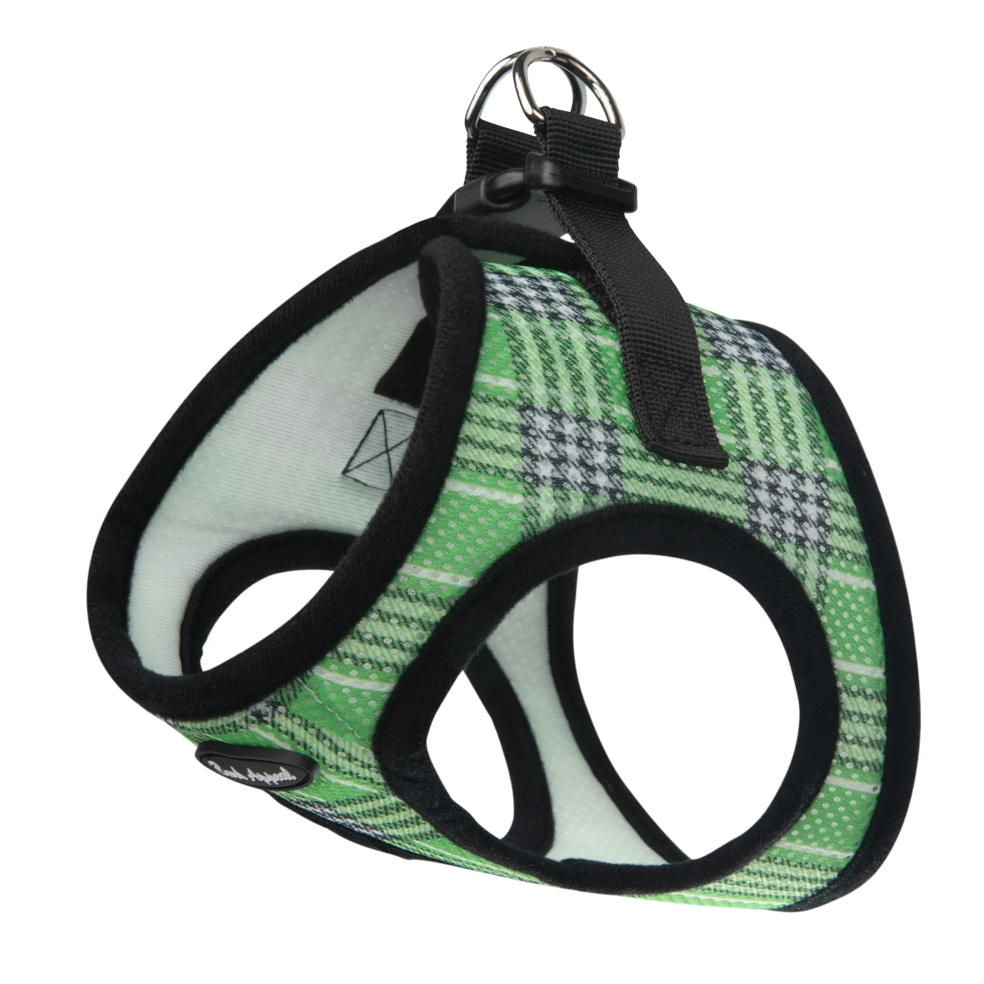 Easy-to-Use Bark Appeal Green Plaid Step-in Harness M – Anti-Choke Adjustable Safe for Small–Medium Dogs Premium Material