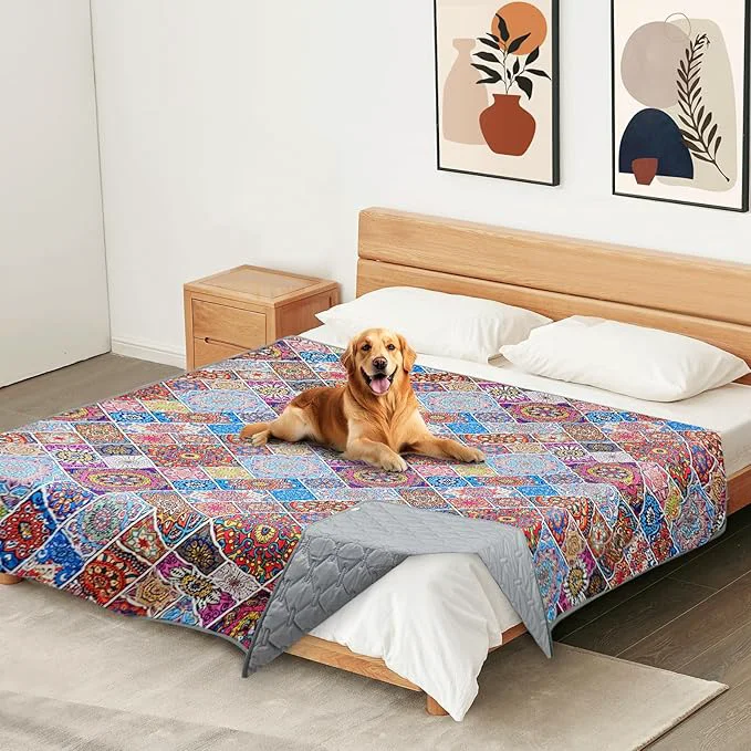 Enhanced Waterproof Dog Blanket Bohemian Dog Bed Cover Pet Blanket Reversible Sofa Fashionable