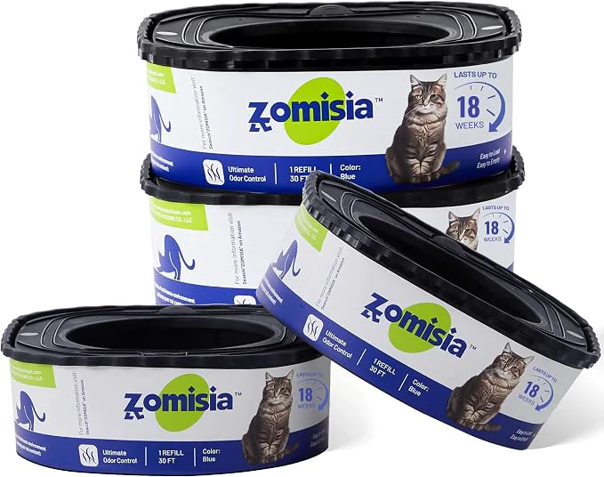 Fine 4 Pack Cat Litter Refill Bags Non-See-Through Jumbo 120FT Cartridge Refill Detailed