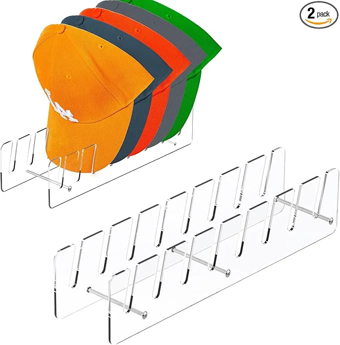 Responsible Hat Stand Organizer for Baseball Caps Acrylic Hat Holder Rack 2PCS Clear Stand for 16 Caps I for Bedroom Closet Dresser Office and Entrance 2 About ThisOverview Flexible